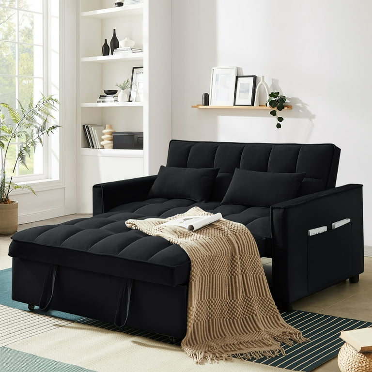 4-in-1 Convertible Futon Sofa Bed, Pull Out Couch Beds Loveseat Sleeper