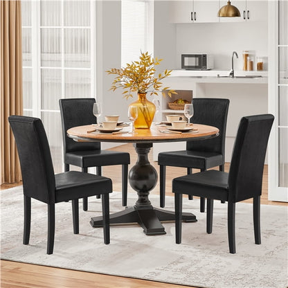 Faux Leather Dining Chairs Set of 4