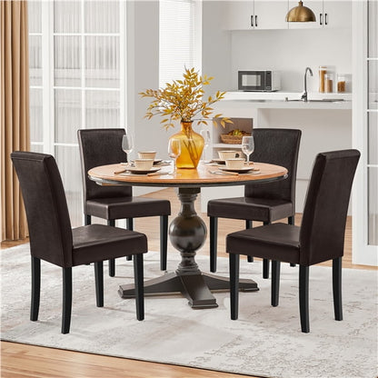 Faux Leather Dining Chairs Set of 4