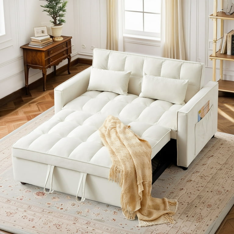 4-in-1 Convertible Futon Sofa Bed, Pull Out Couch Beds Loveseat Sleeper