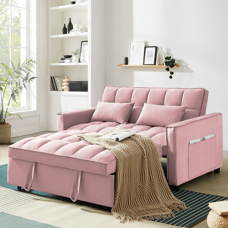 4-in-1 Convertible Futon Sofa Bed, Pull Out Couch Beds Loveseat Sleeper