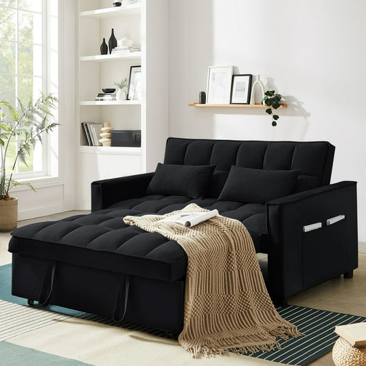 4-in-1 Convertible Futon Sofa Bed, Pull Out Couch Beds Loveseat Sleeper