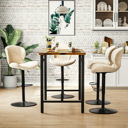 Modern Swivel Counter Bar Stool, Faux Leather