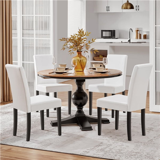 Faux Leather Dining Chairs Set of 4