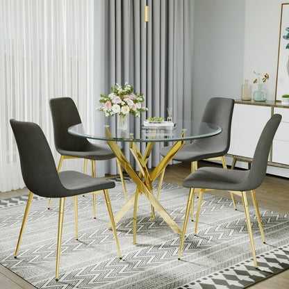 5-Piece 36" Round Glass Dining Set