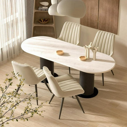 Dining Chairs Set of 4, Comfy Kitchen Side Chairs with Thick Cushions & Metal Legs
