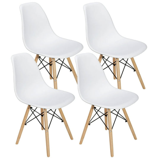 Modern Dining Chair Set of 4, White